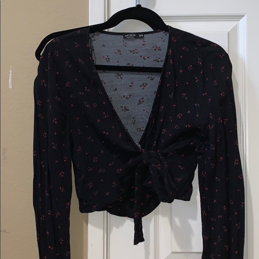 COTTON ON FRONT TIE BLOUSE